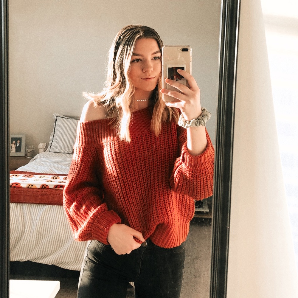 off the shoulder sweater
